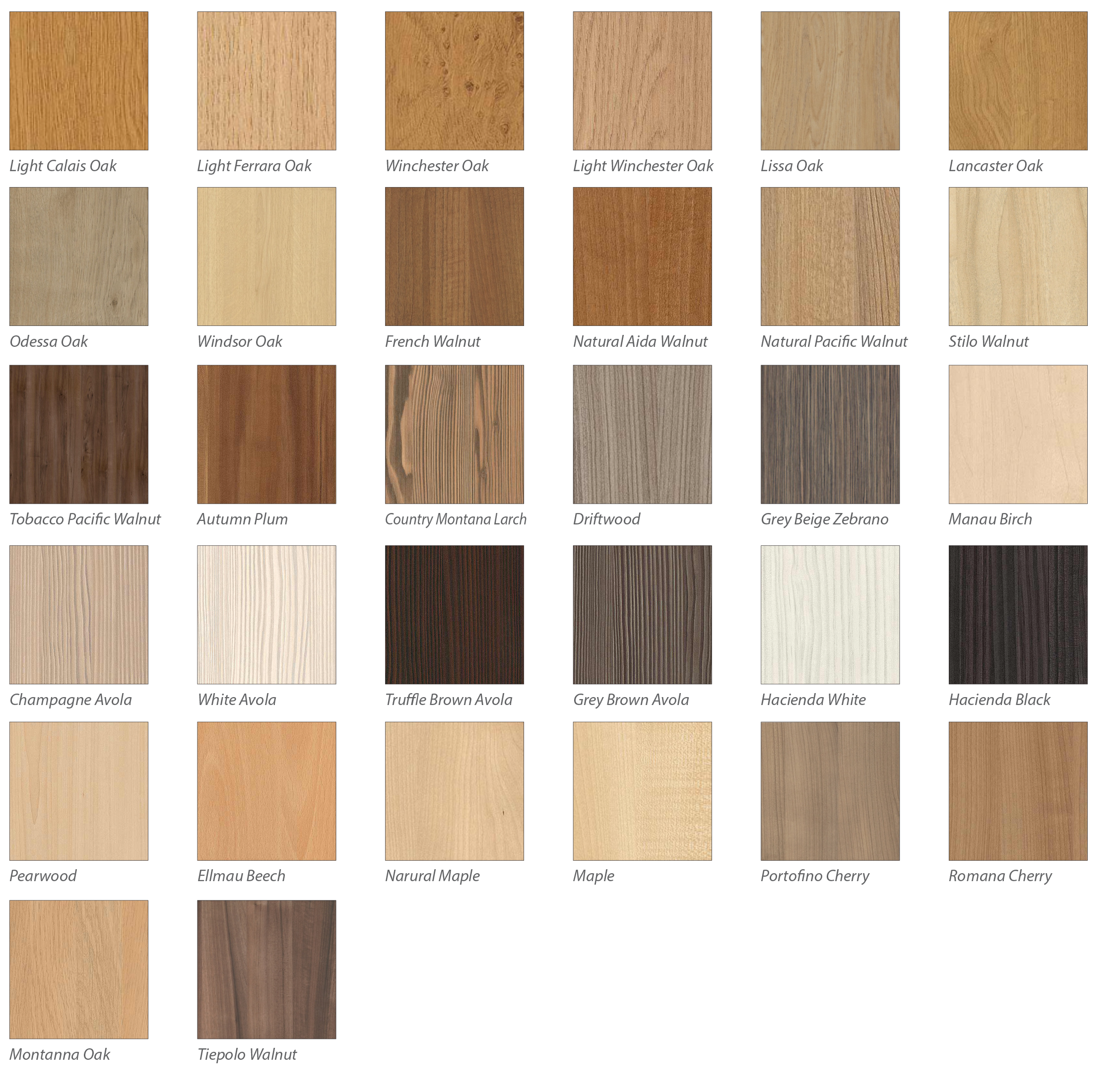 Wood Grains Colours and Styles for Wardrobes